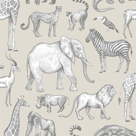 Manhattan Comfort Houston Kenji Taupe Safari 33 ft L X 209 in W Wallpaper BR4060-139270